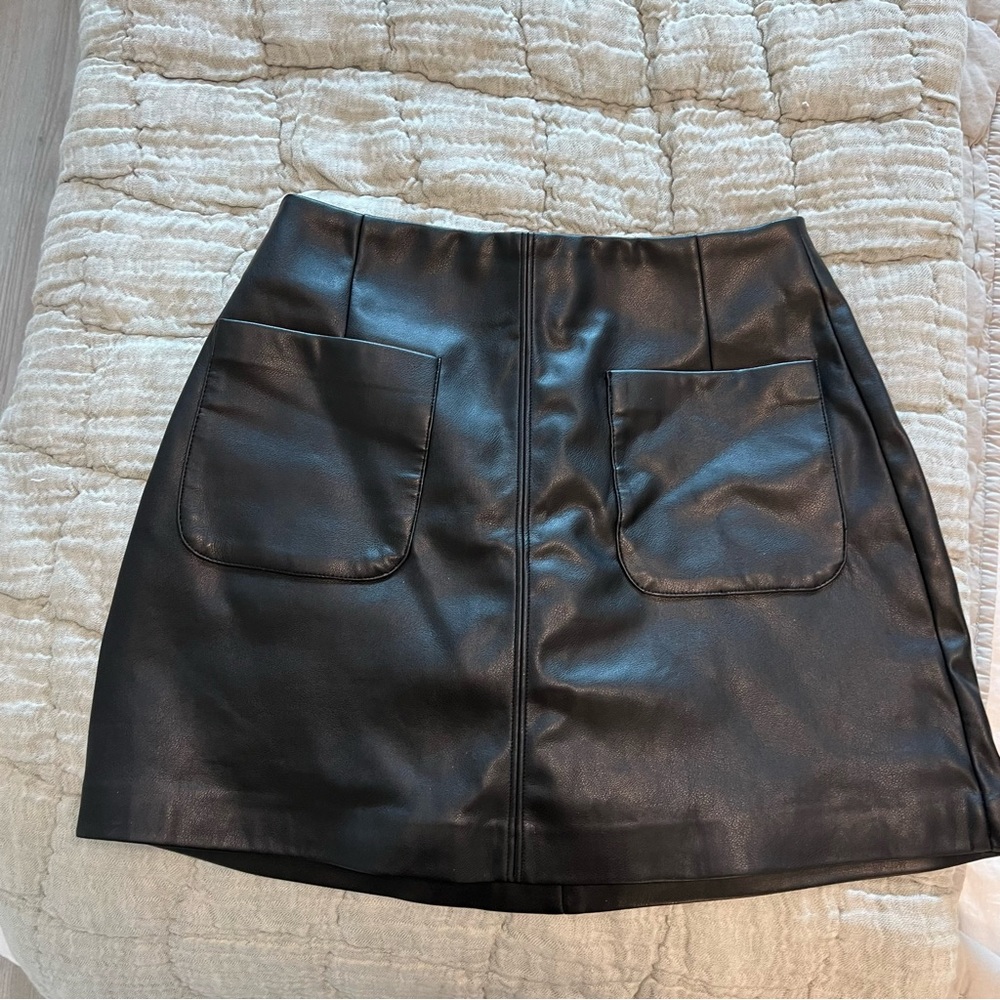 Dynamite Black Leather Skirt